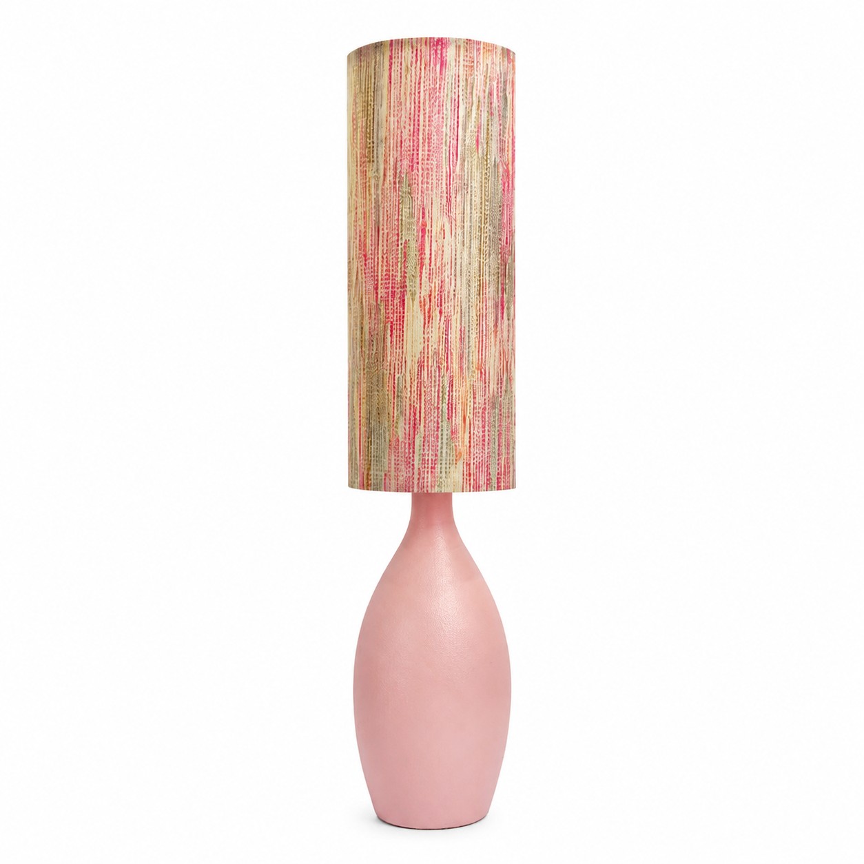Rosa randig Liberty tygkeramikbordslampa