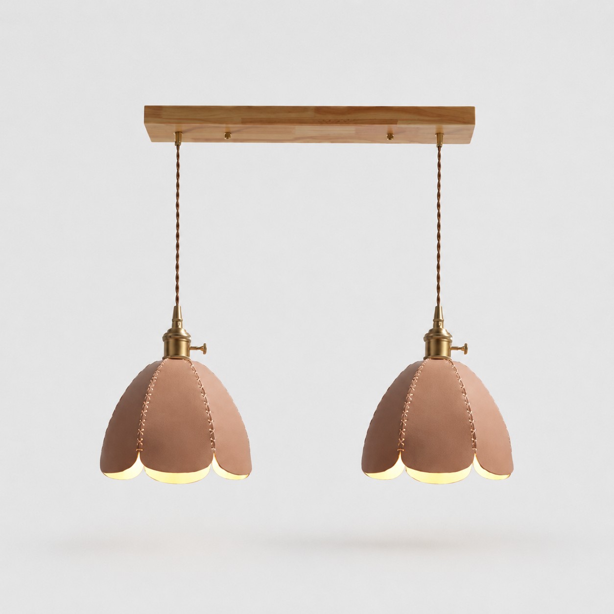 2-lichts lineaire hanglamp / Natuurlijk