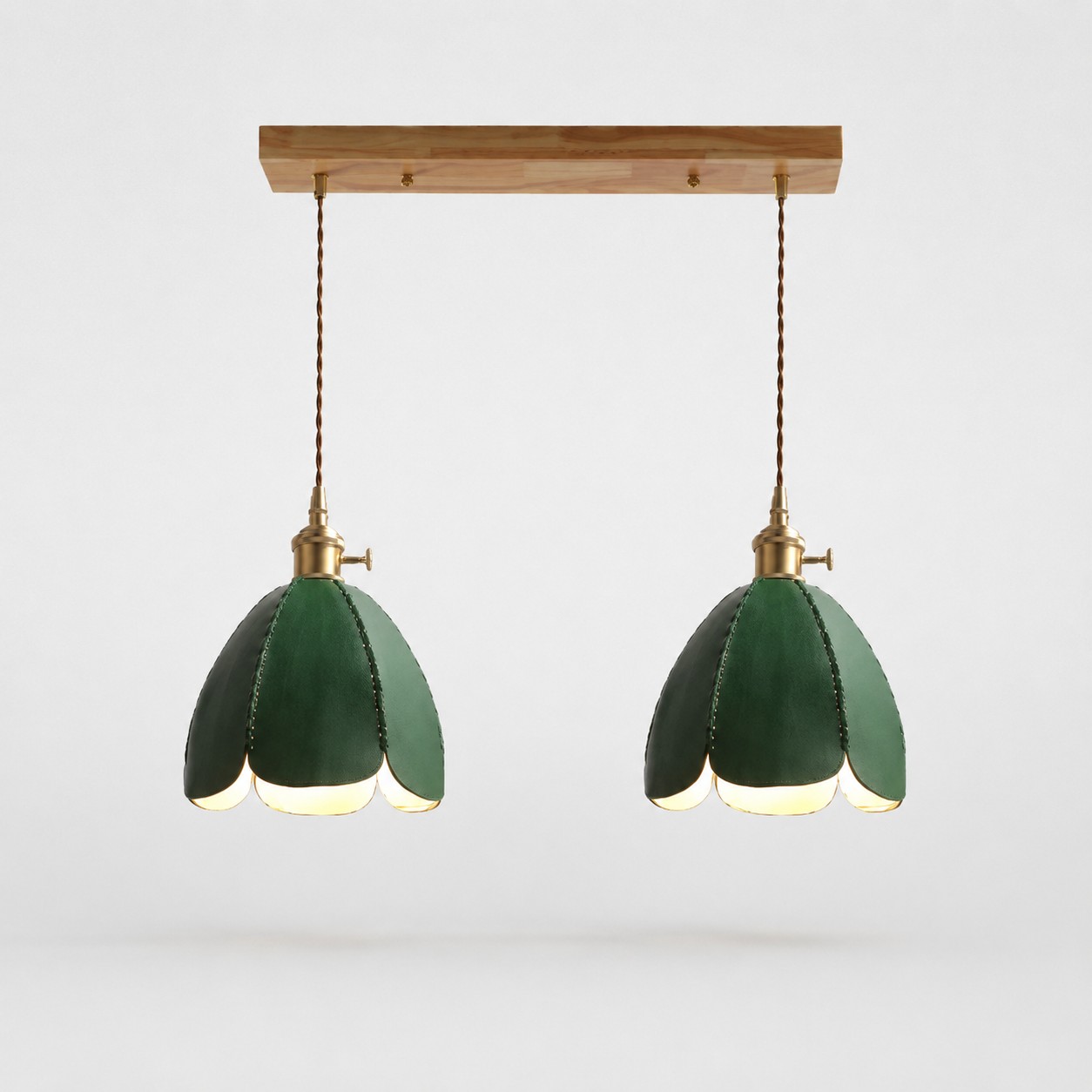 2-lichts lineaire hanglamp / groen