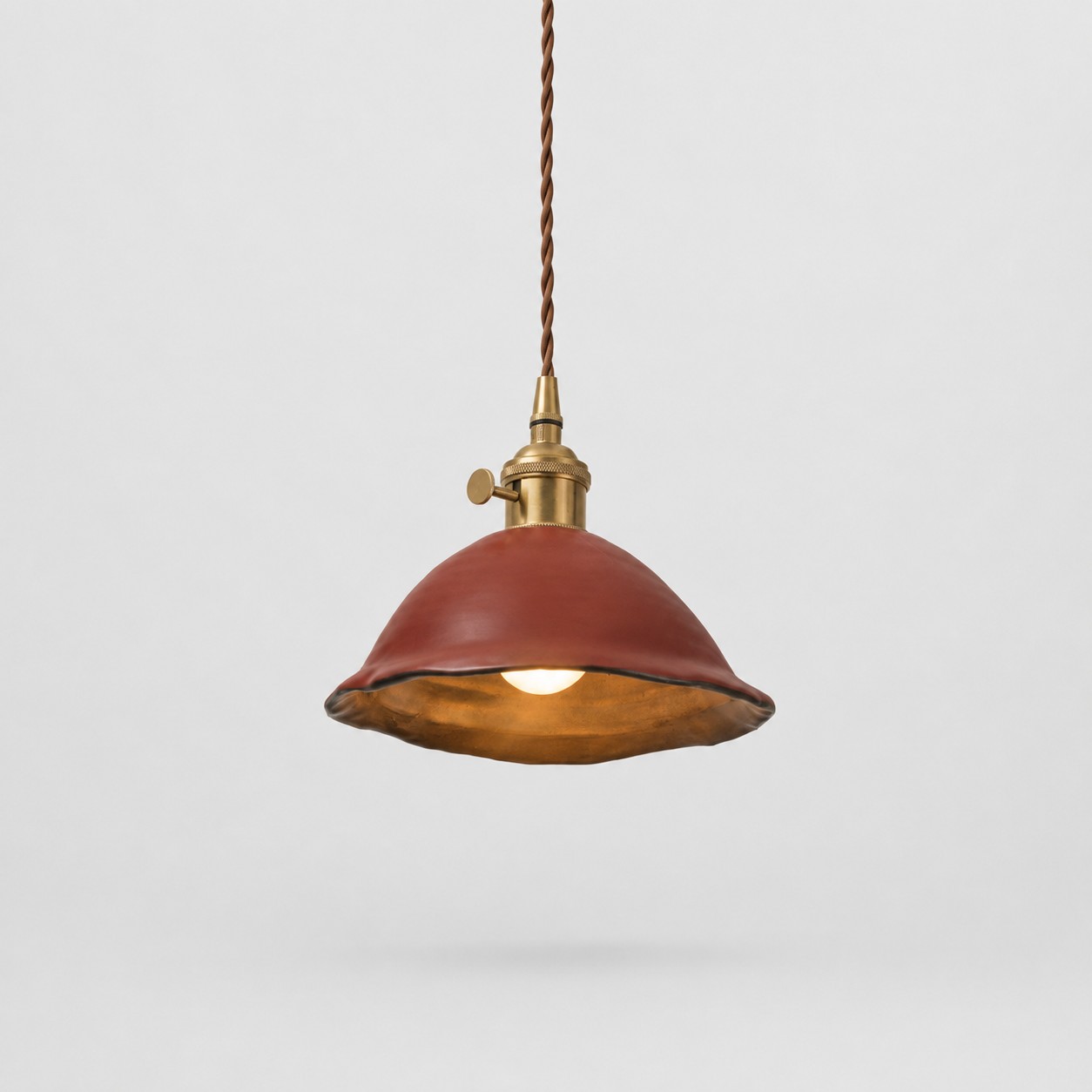 Dual-glaze ceramic pendant light SKU on a light gray background