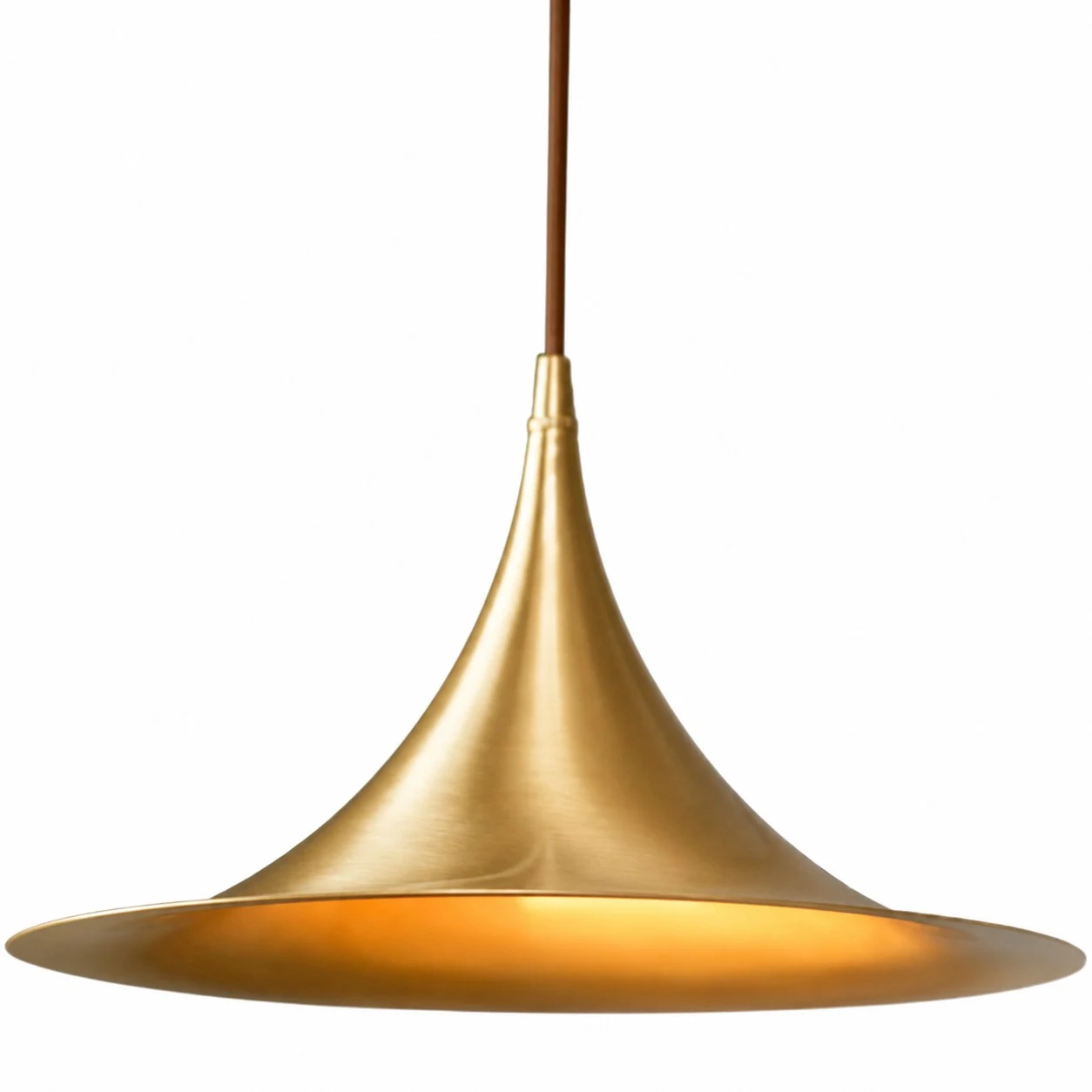 Brass umbrella pendant light in the 30 cm size