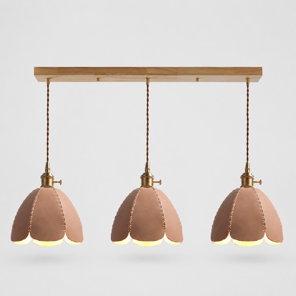 3-lichts lineaire hanglamp / Natuurlijk