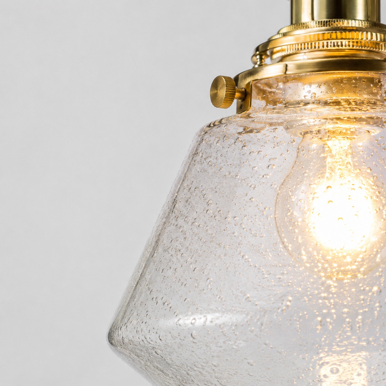 Bubble glass pendant shade texture close-up