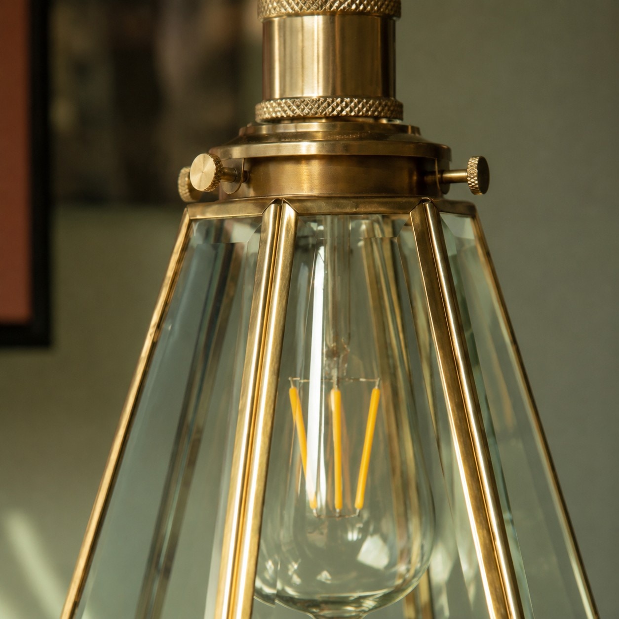 Faceted glass and warm metalwork 2