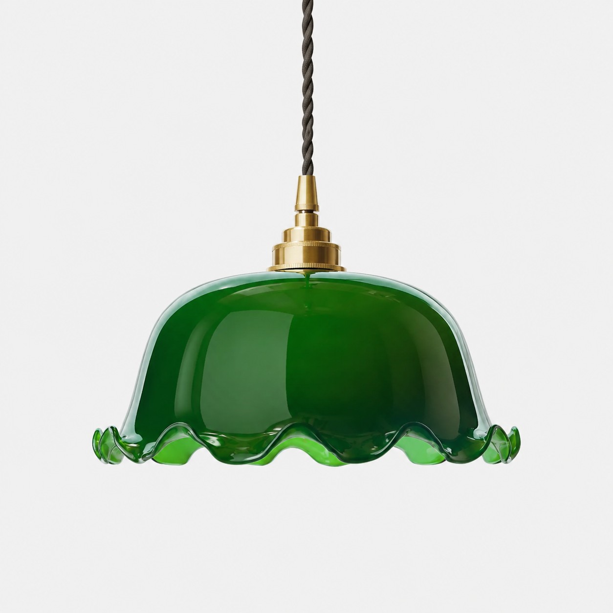 Wavy Shade / Green / Brass