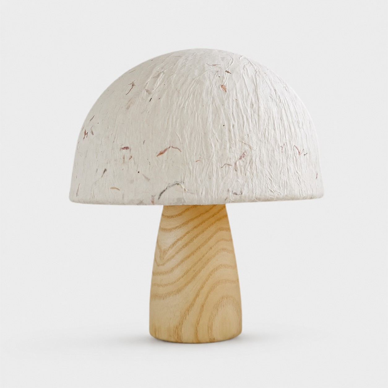 Vista frontal de la lámpara de mesa con forma de hongo (SKU)