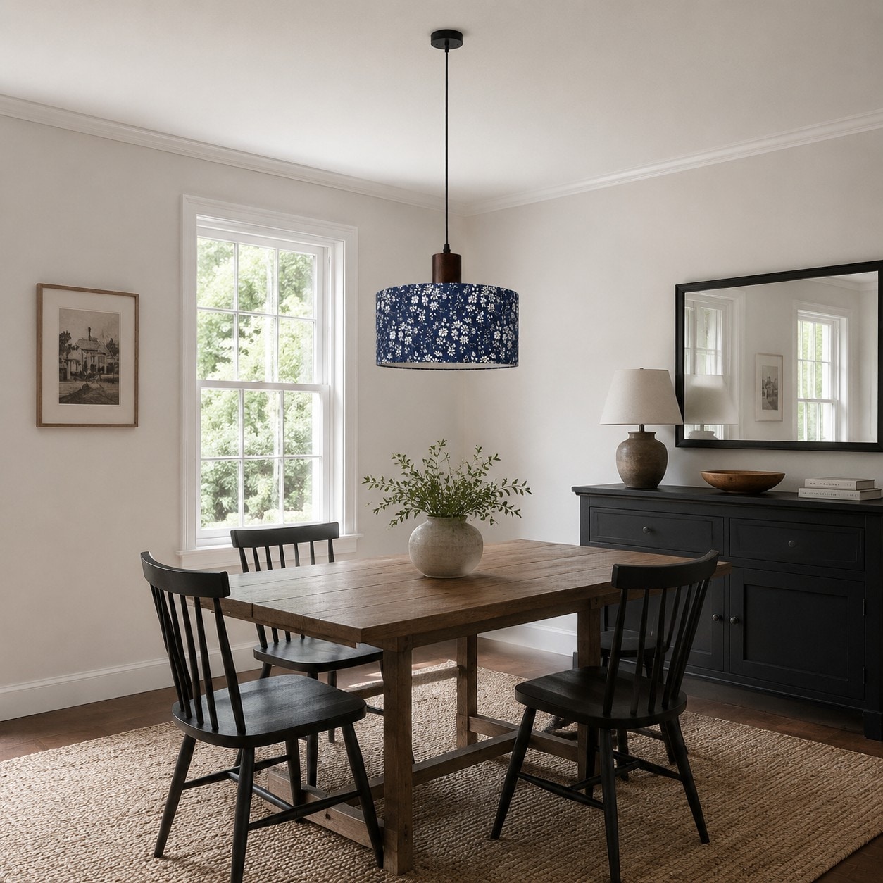 Bright dining room styling