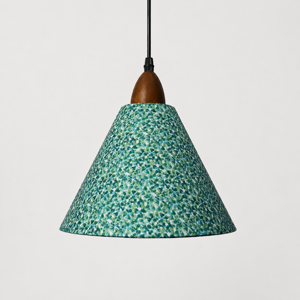 Medium clover floral Liberty fabric cone pendant light