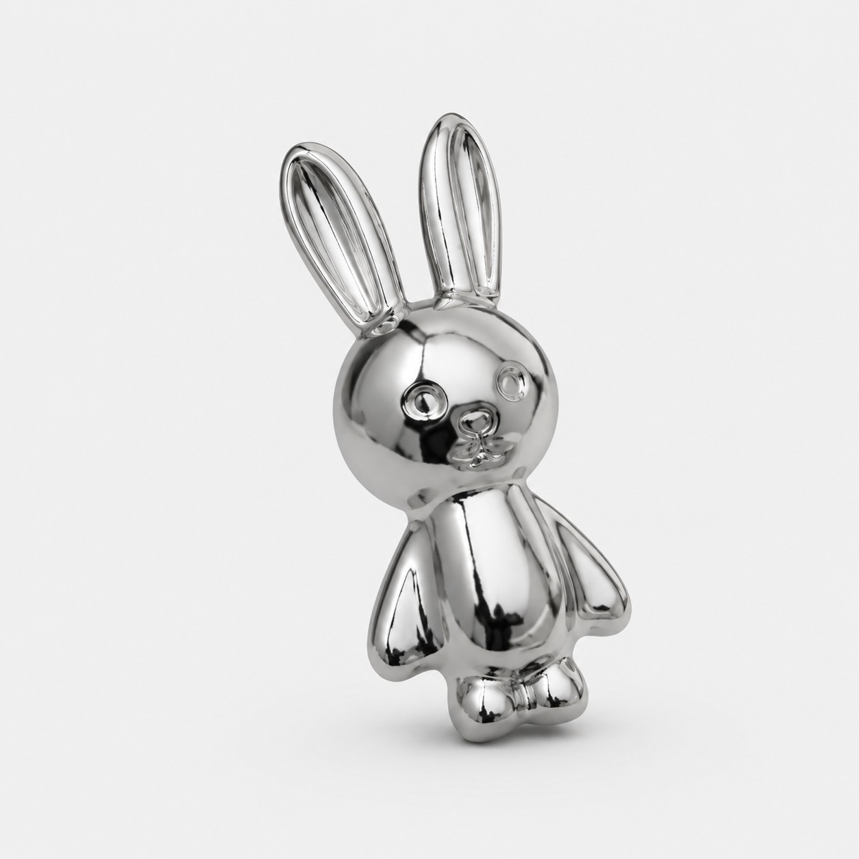 Krom Silver / Kaninskåpsknopp