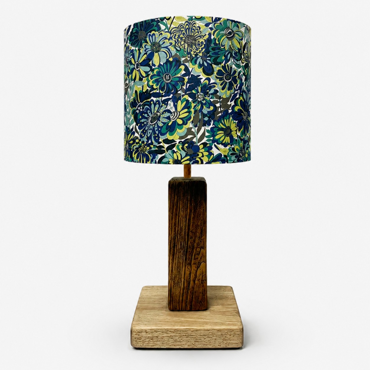 Blue Botanical fabric table lamp