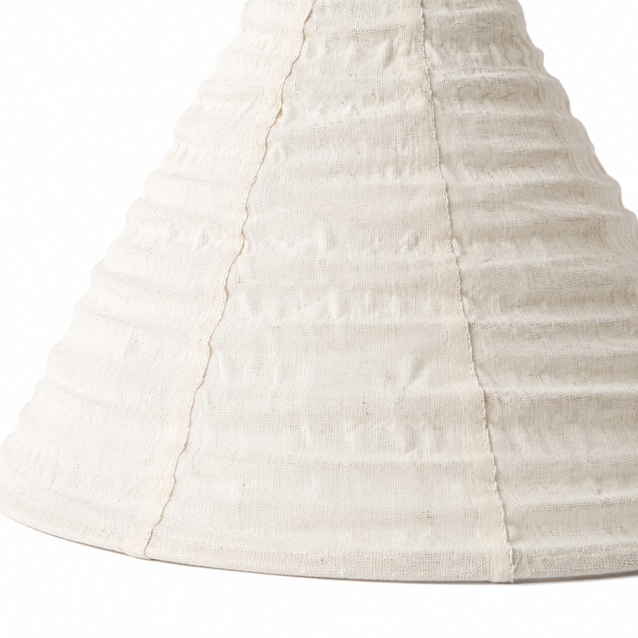 Full lower shade close-up showing woven fabric texture and seam detail