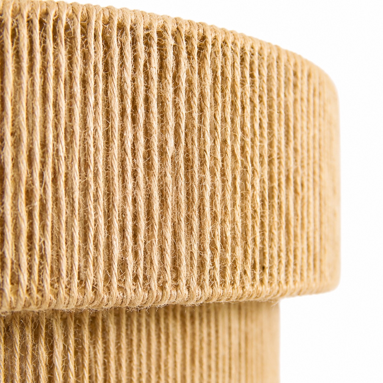 Close detail of woven pendant lamp shade texture
