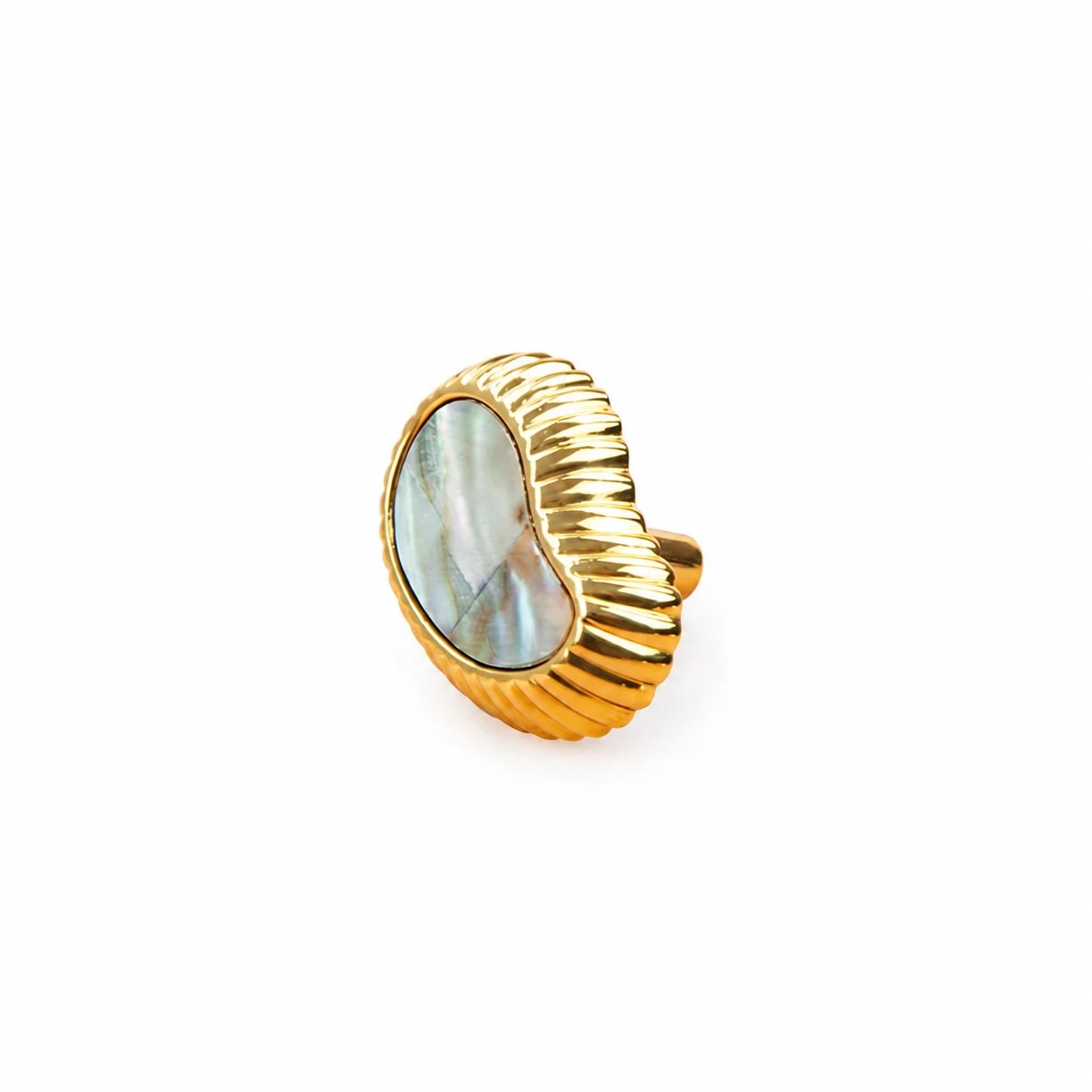Grey-Blue Shell single-hole brass cabinet knob