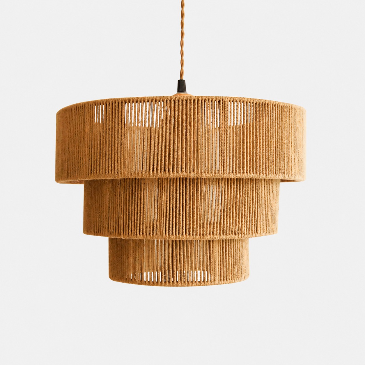 Natural Linen woven pendant lamp option