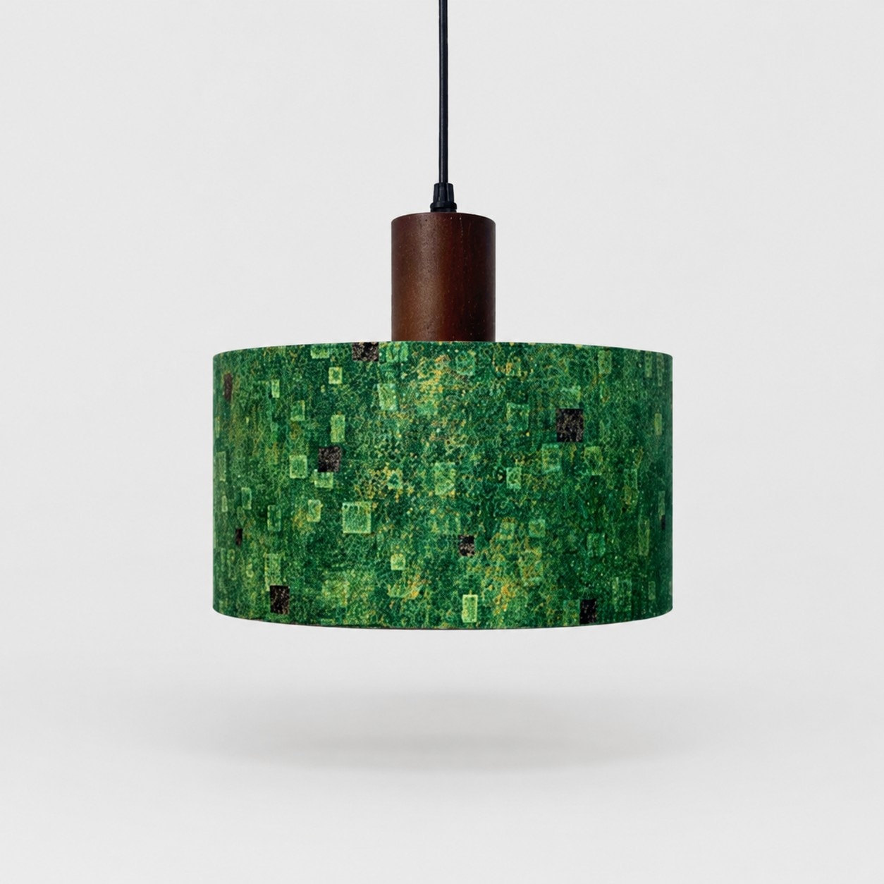 Green Gilded Pattern - 25 cm / 9.8 in - Wood Tone