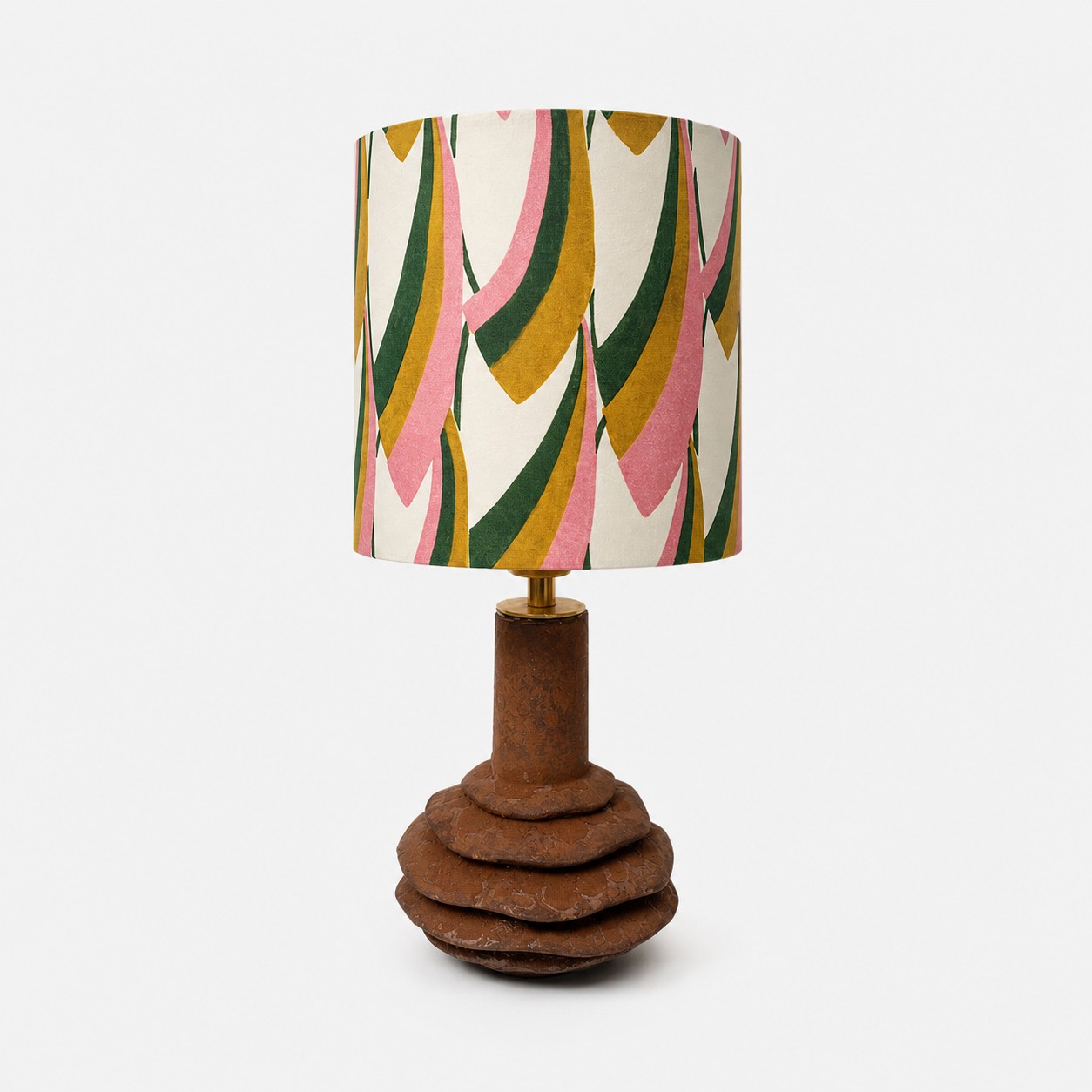 Patterned Fabric Shade Ceramic Table Lamp 3