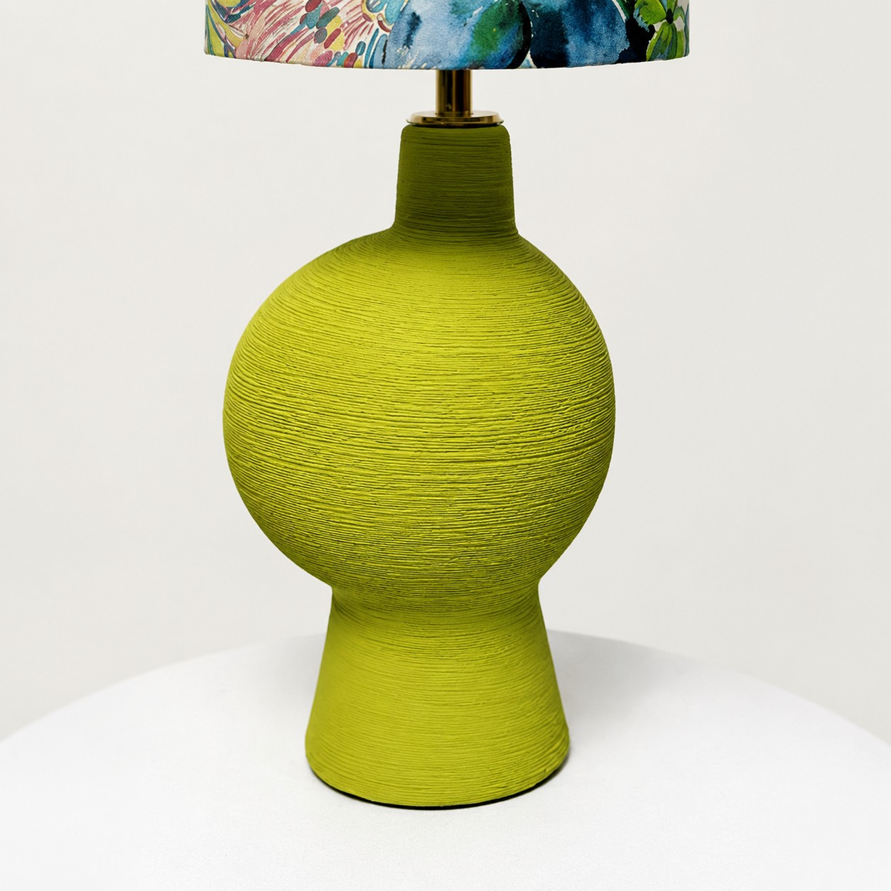 Yellow green ceramic base texture detail