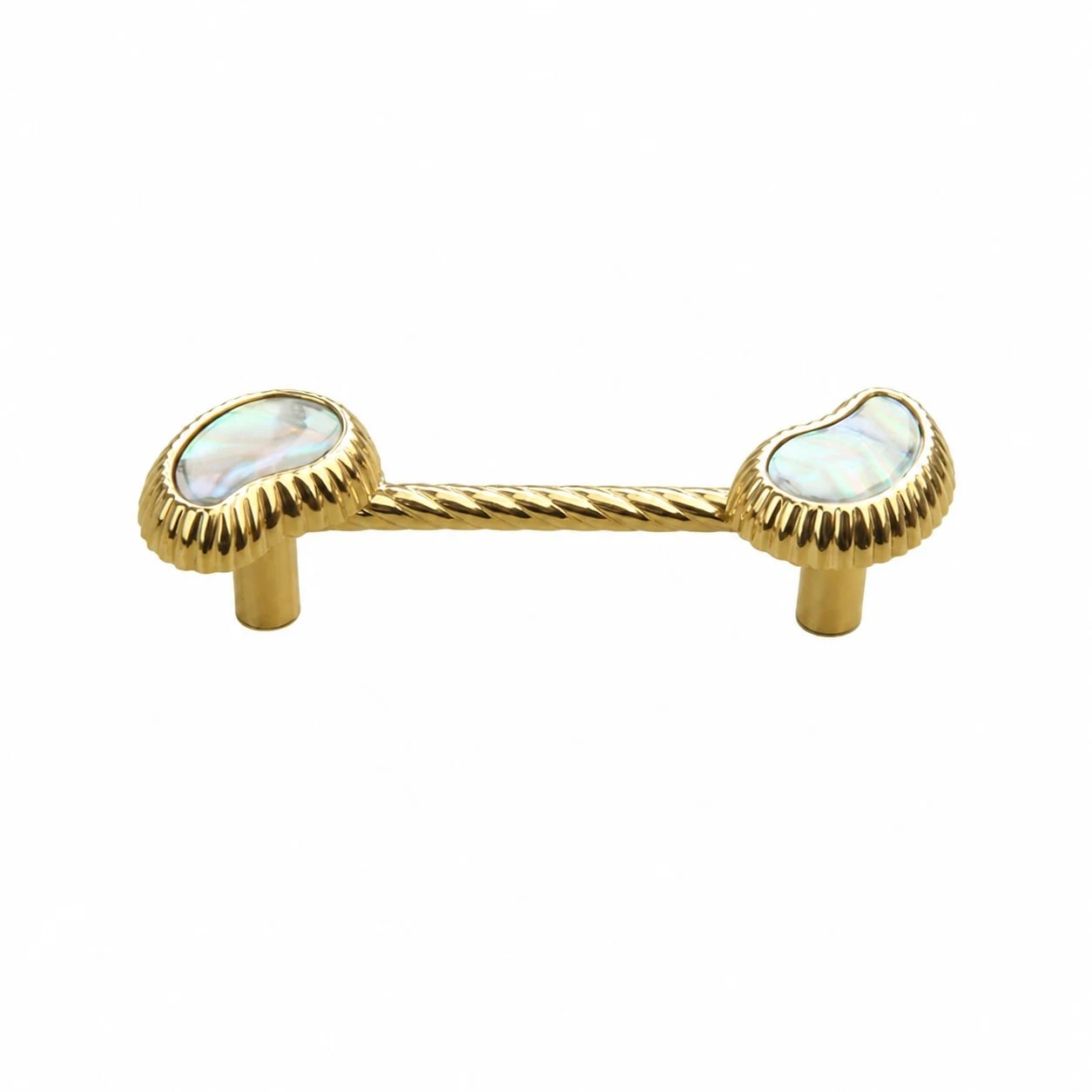 Grey-Blue Shell brass cabinet pull in 96 mm size