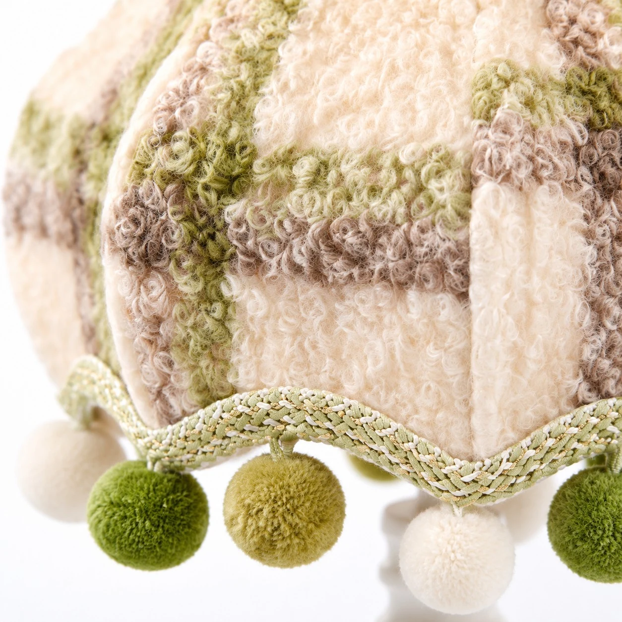 Vintage Check Wool Pom Table Lamp