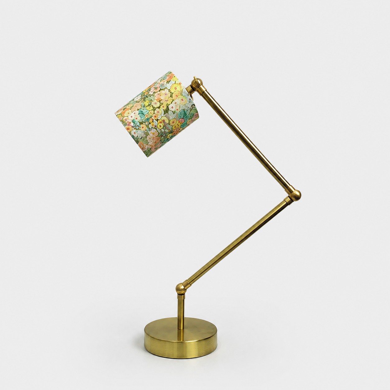 Hollyhock Floral shade adjustable table lamp