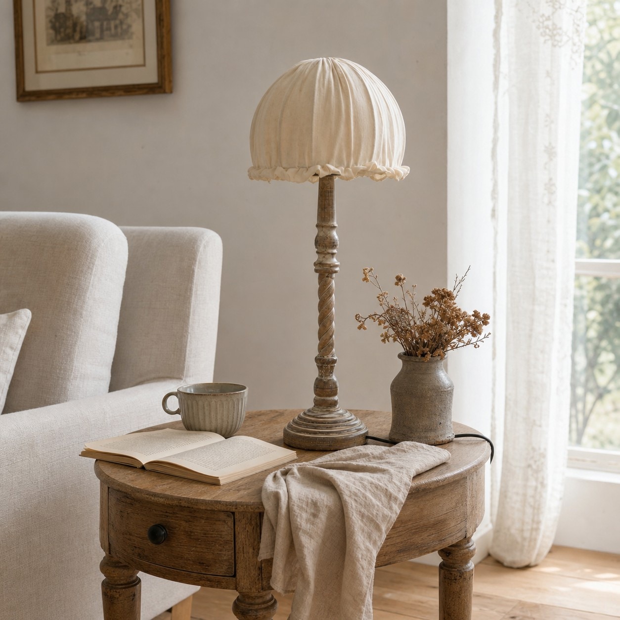 For slow evenings, linen textures, and gentle vintage interiors.