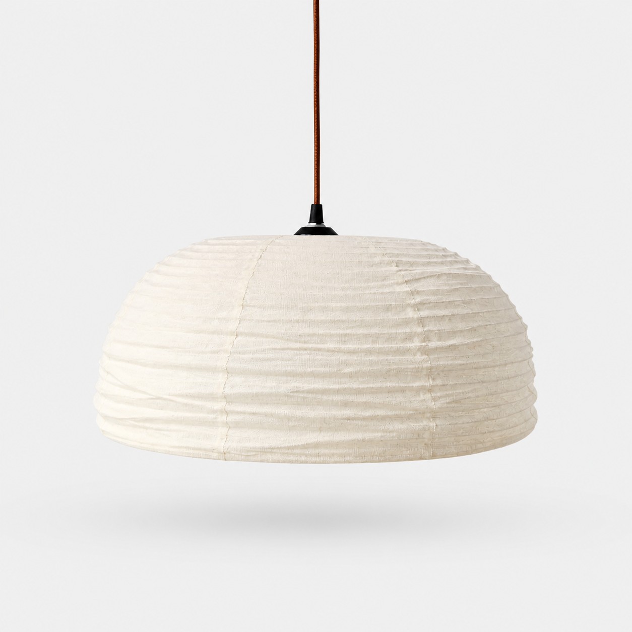Ivory fabric pendant lamp