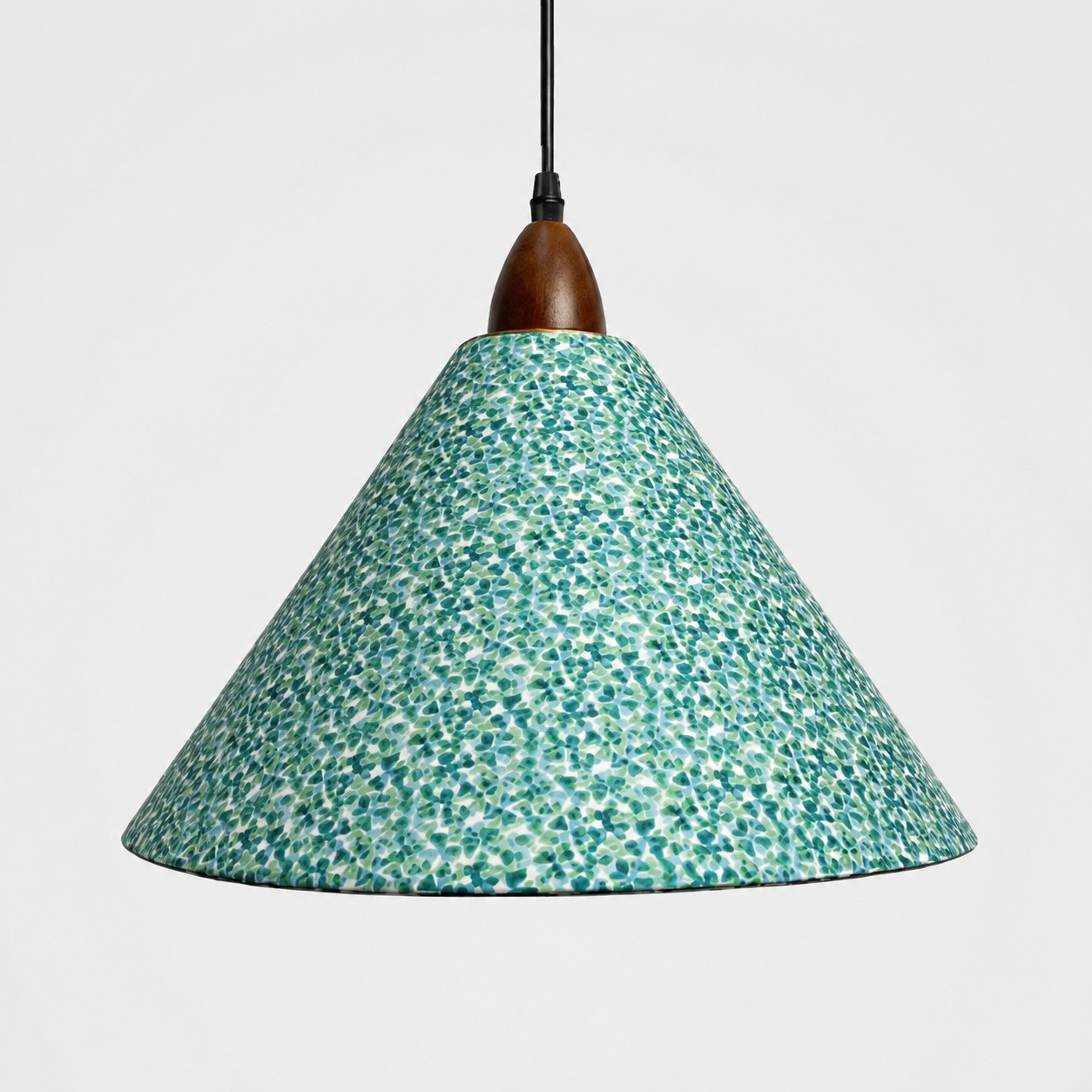 Large clover floral Liberty fabric cone pendant light