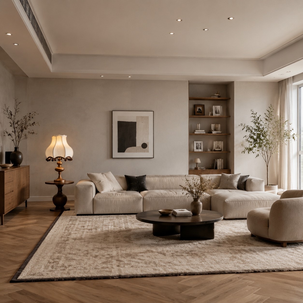 Soft living room styling