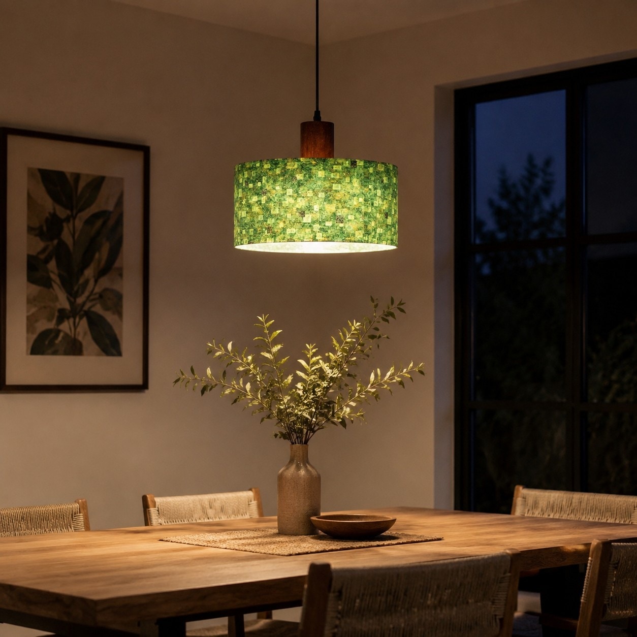Warm kitchen table accent