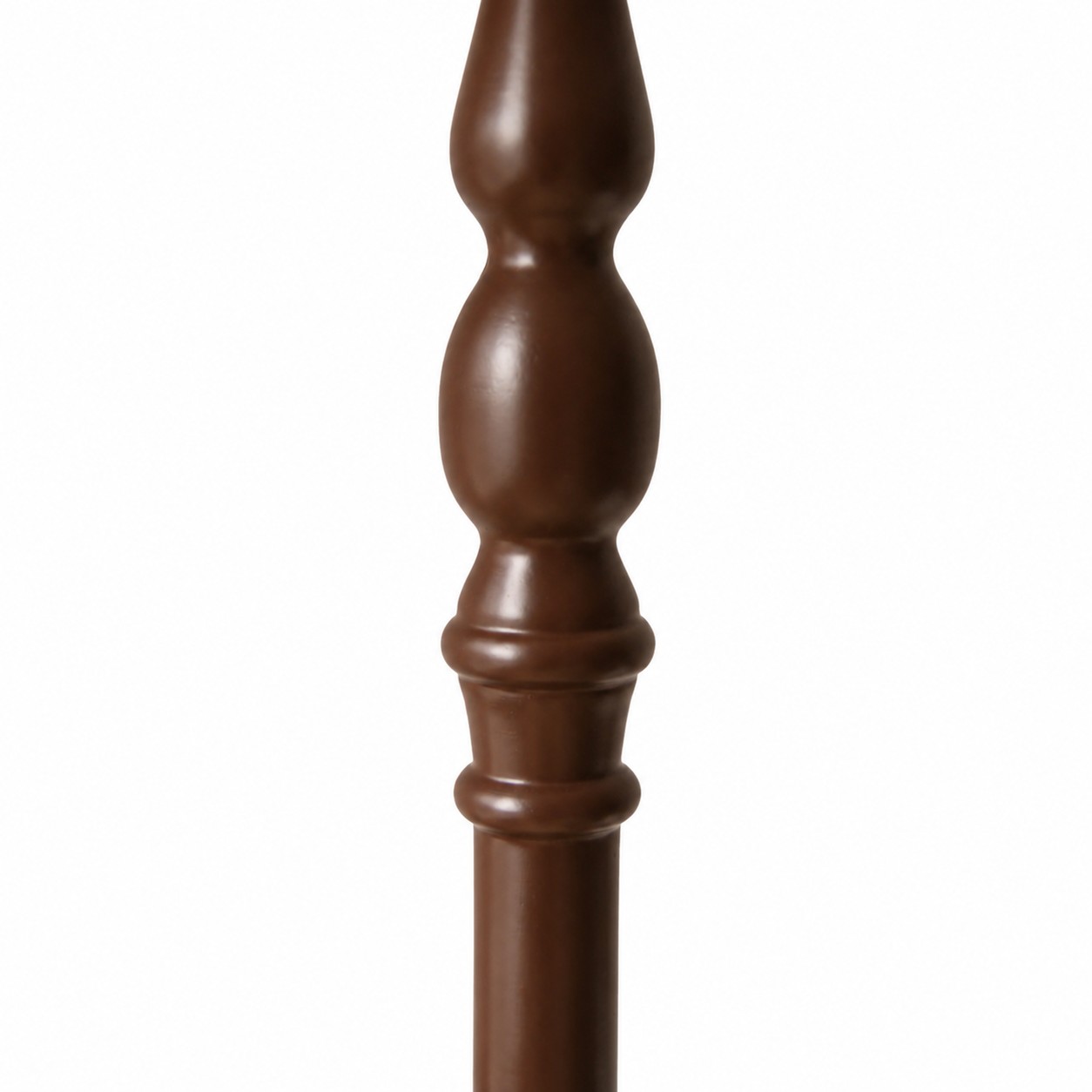 Gedraaide kolom en frame detail van de staande lamp met stoffen kap