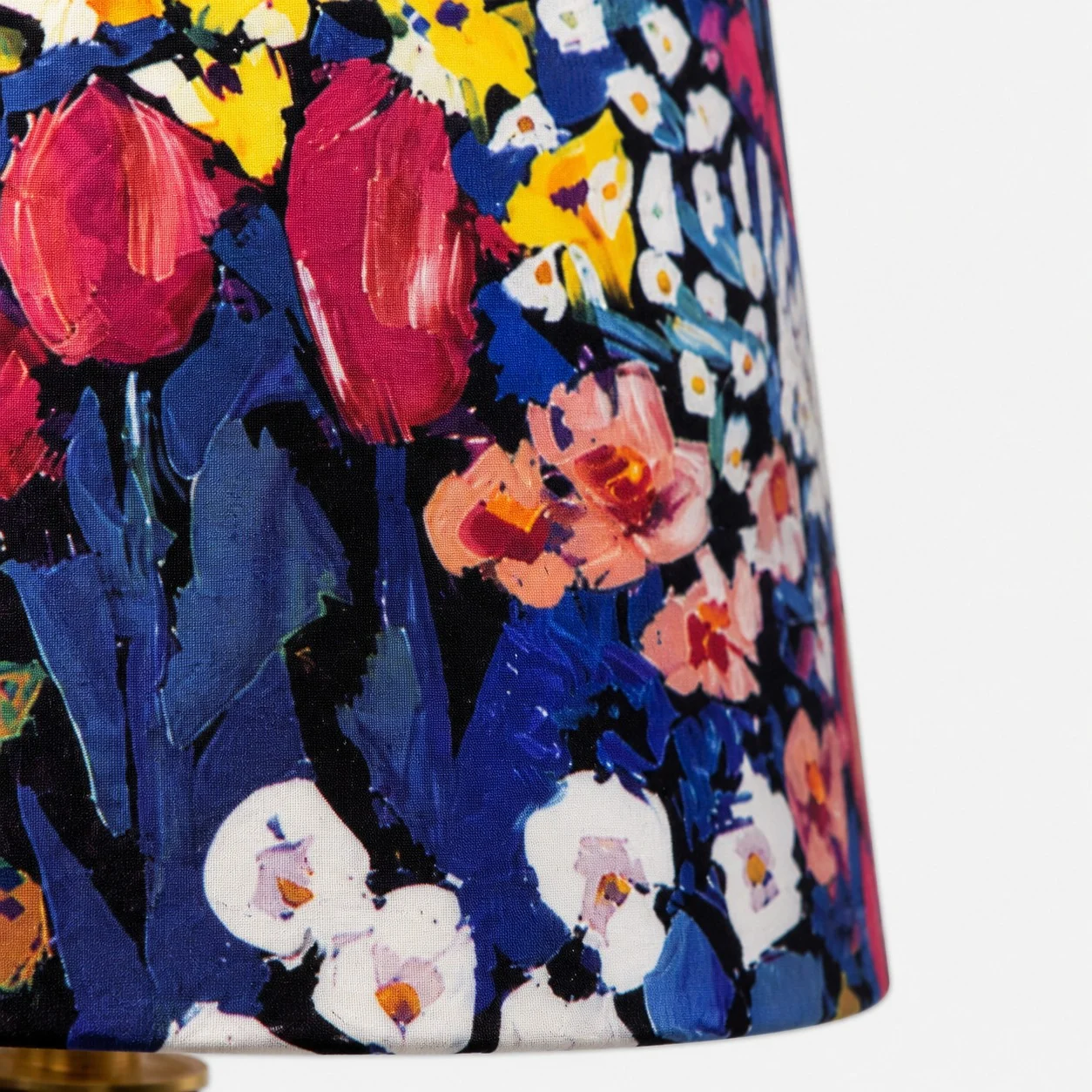 Painter floral shade fabric detail