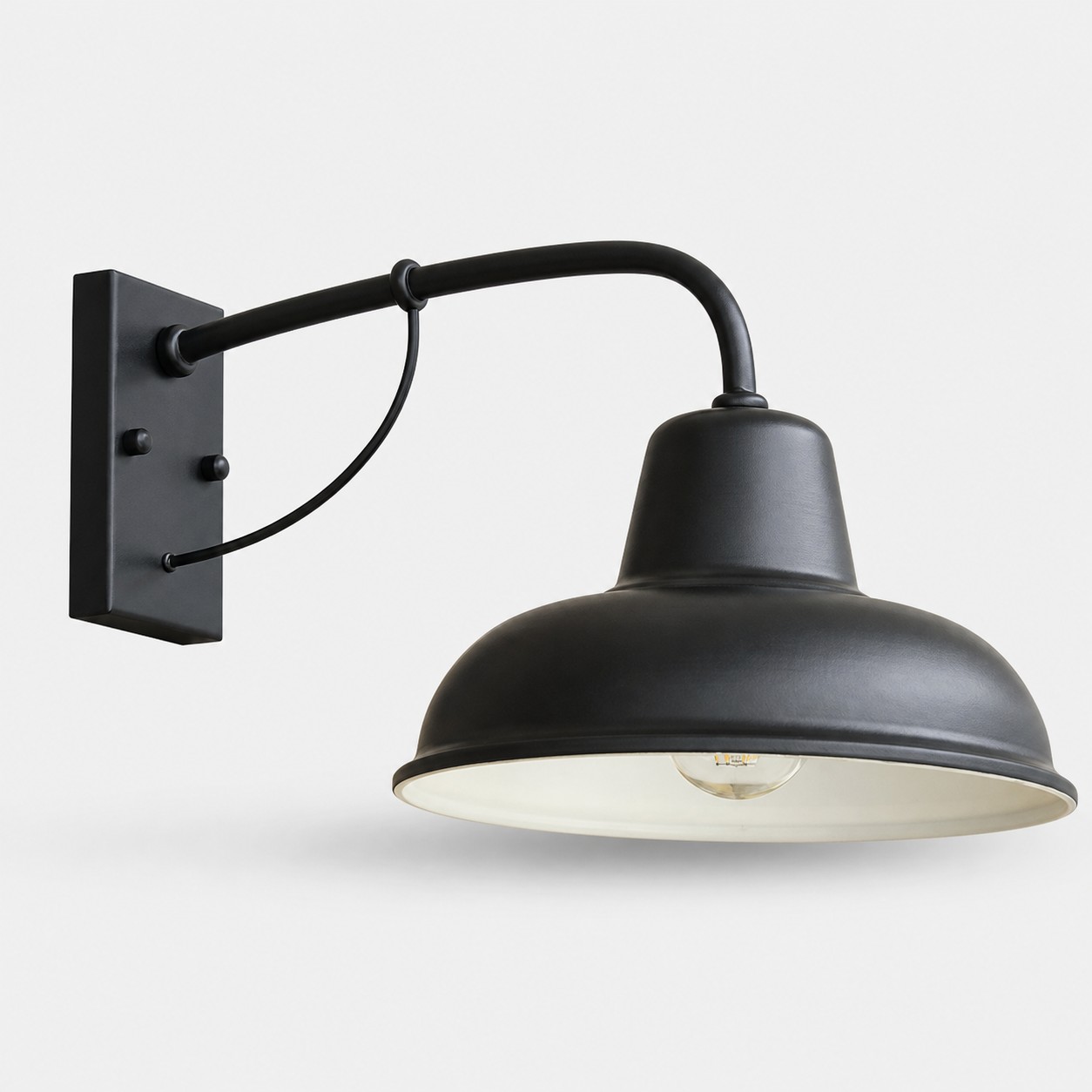 Matte black vintage metal outdoor wall sconce