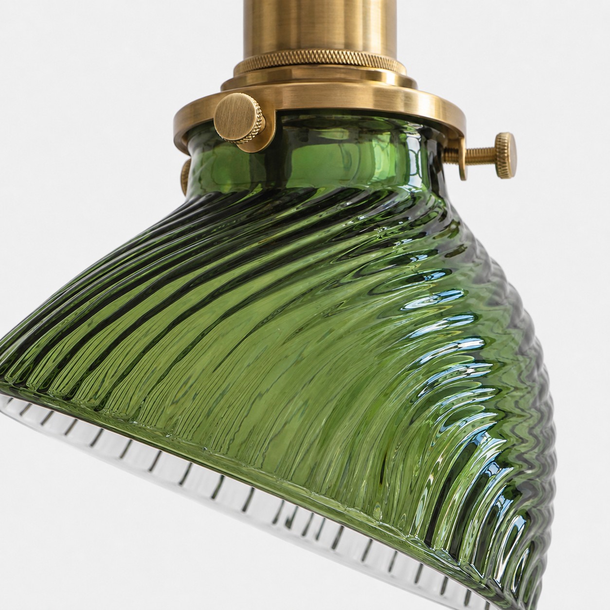 Emerald ribbed glass texture