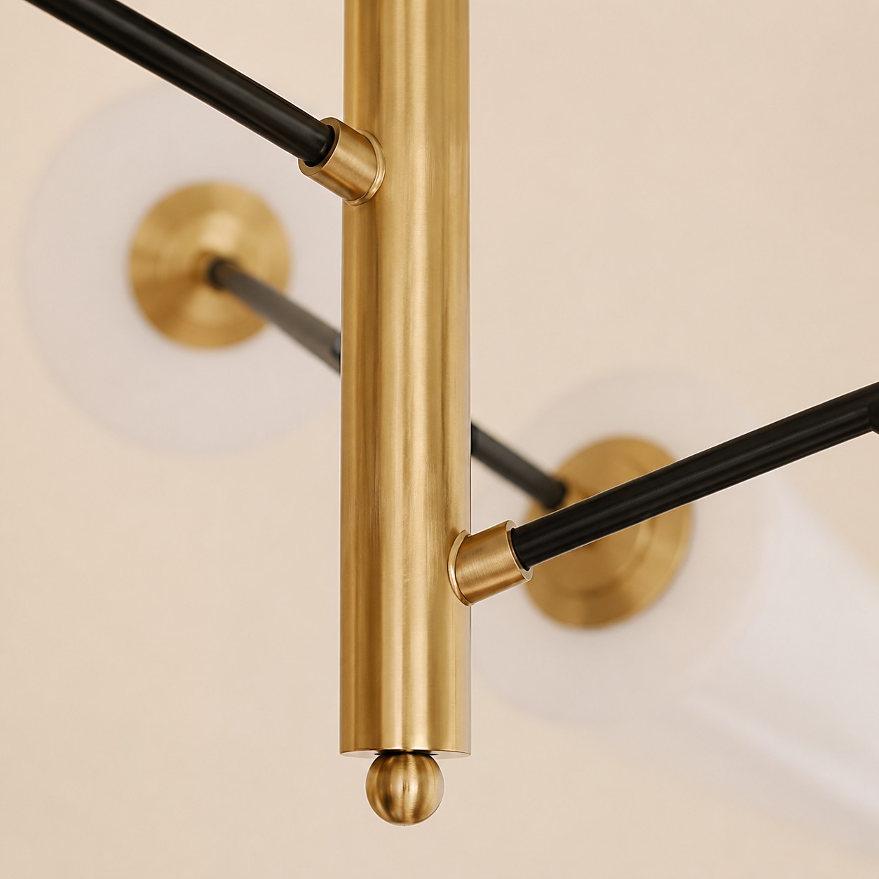 close view of iron arm and copper finish detail