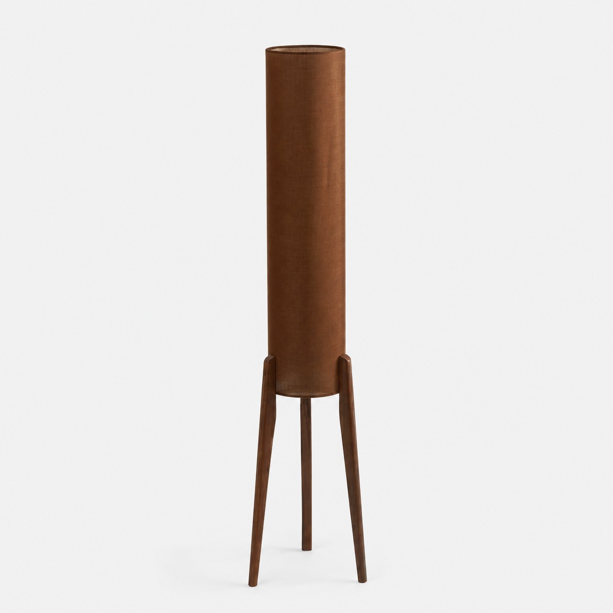 Koffie / Textielkap en natuurlijk hout / H 125 cm / H 49,2 inch