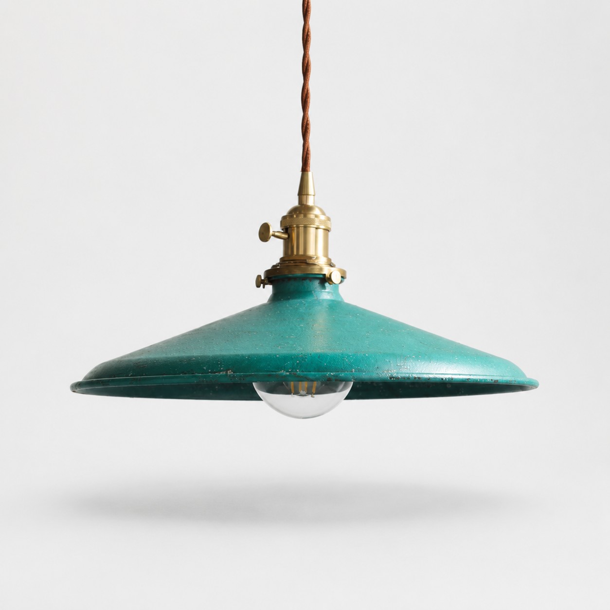 rustic blue 35 cm pendant light on gray background