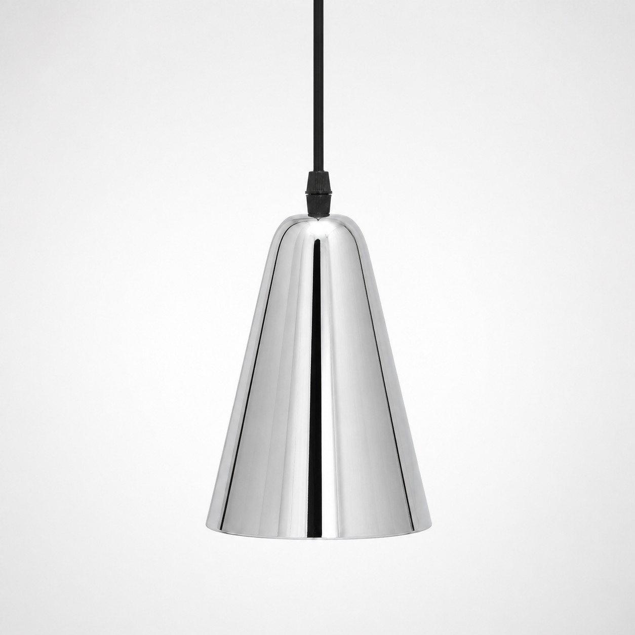 Tapered chrome brass mini pendant light