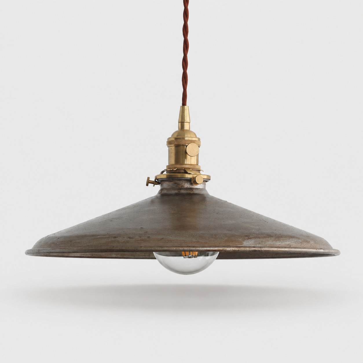 rustic silver 35 cm pendant light on gray background