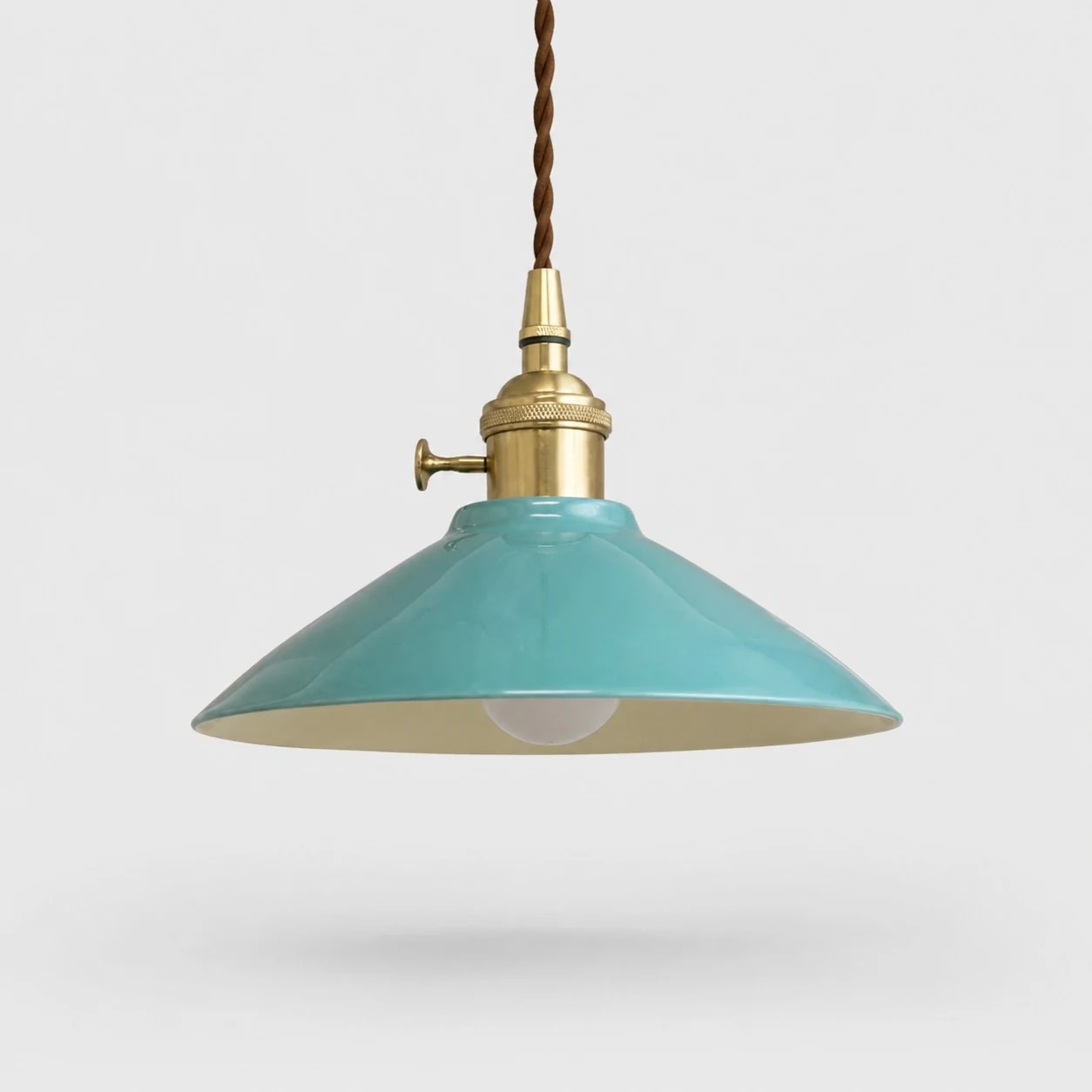 Pendelleuchte in Himmelblauer Glasur
