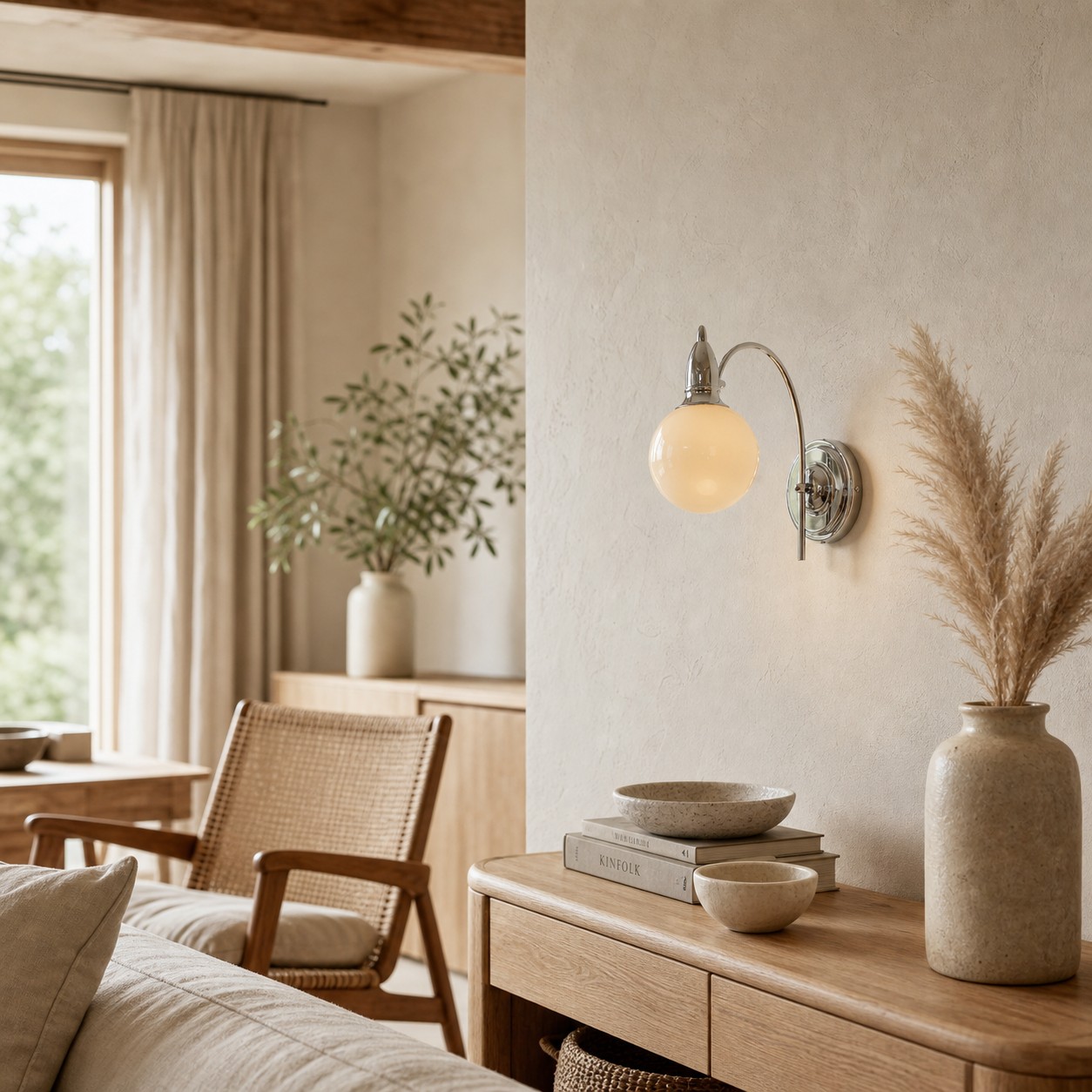 Warm reading-corner setting