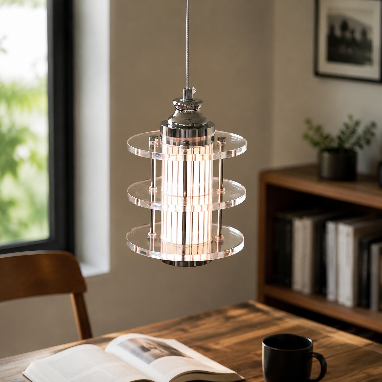 A compact glow for dining nooks and bedside corners