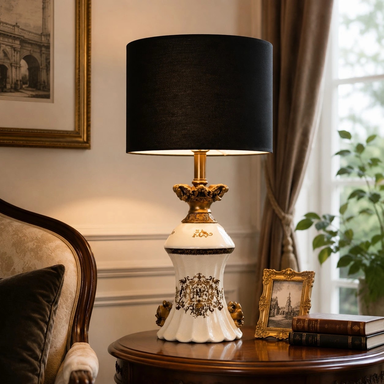 Un elemento decorativo para la mesita de noche en interiores vintage con varias capas.