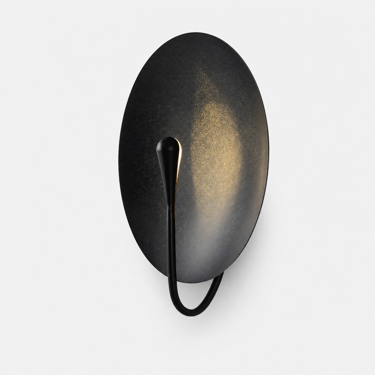 Sculptural Disc Integrated LED Wall Sconce — Black