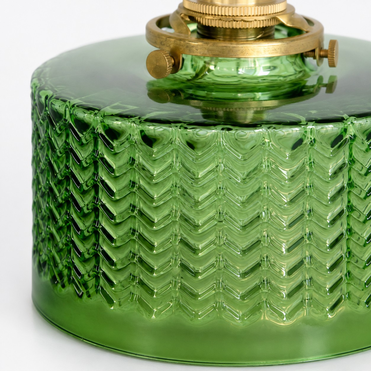 Emerald chevron-relief glass texture