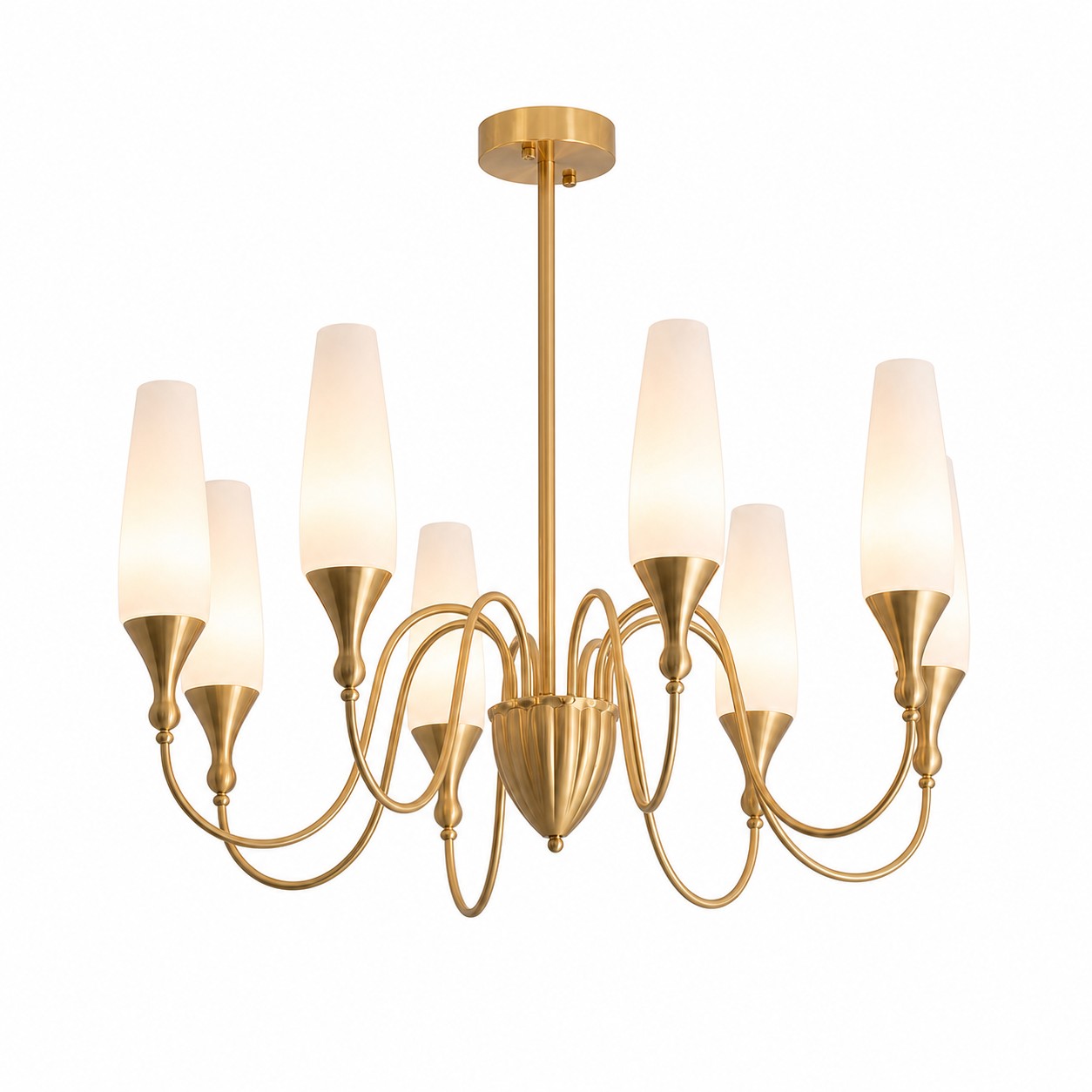White background six-light chandelier product view