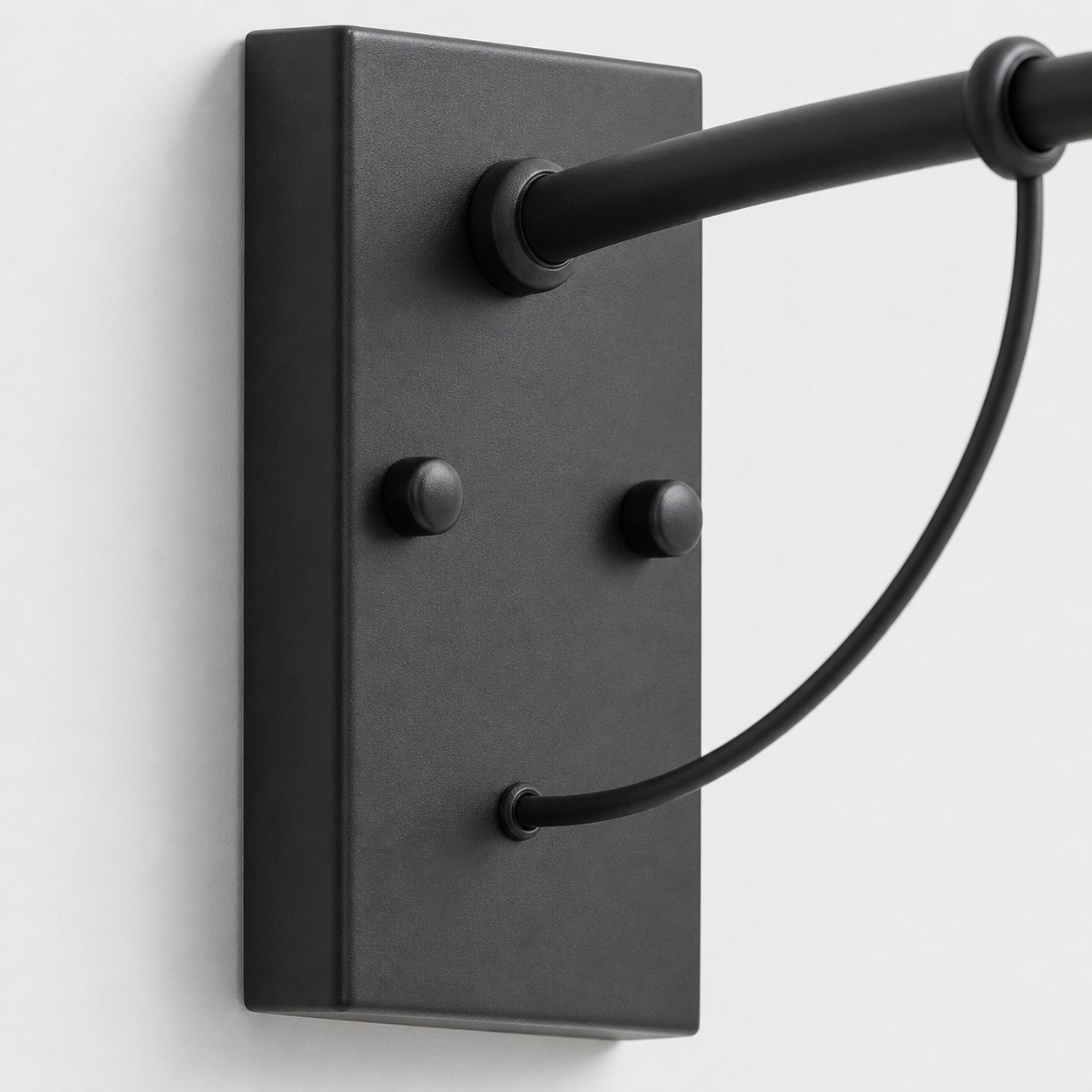 Square wall plate detail on vintage metal outdoor wall sconce