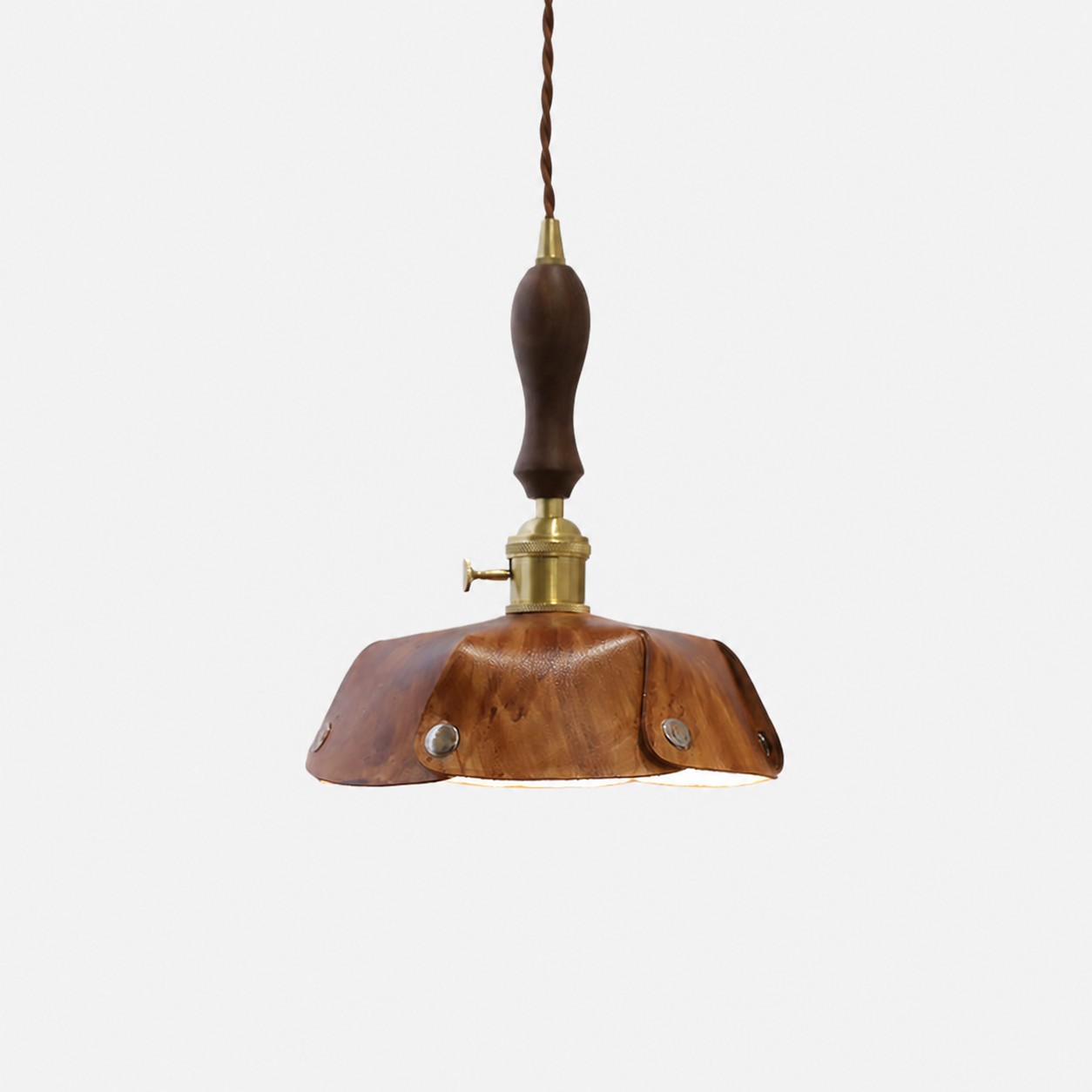 Single Pendant Natural Leather Shade Dia. 20 cm / 7.9 in