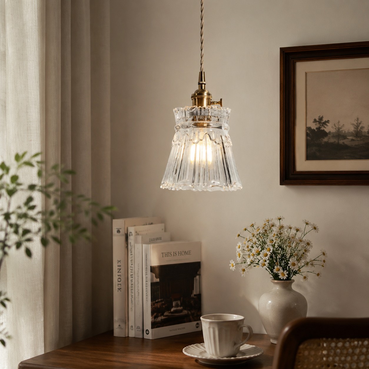 Estilo M transparente · en un interior acogedor
