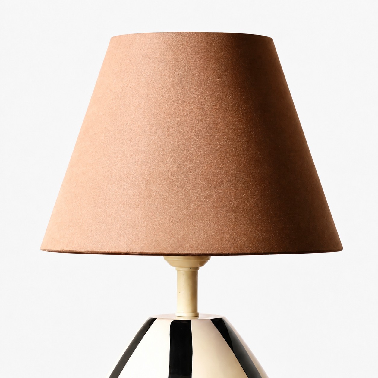 Tapered fabric table lamp shade detail