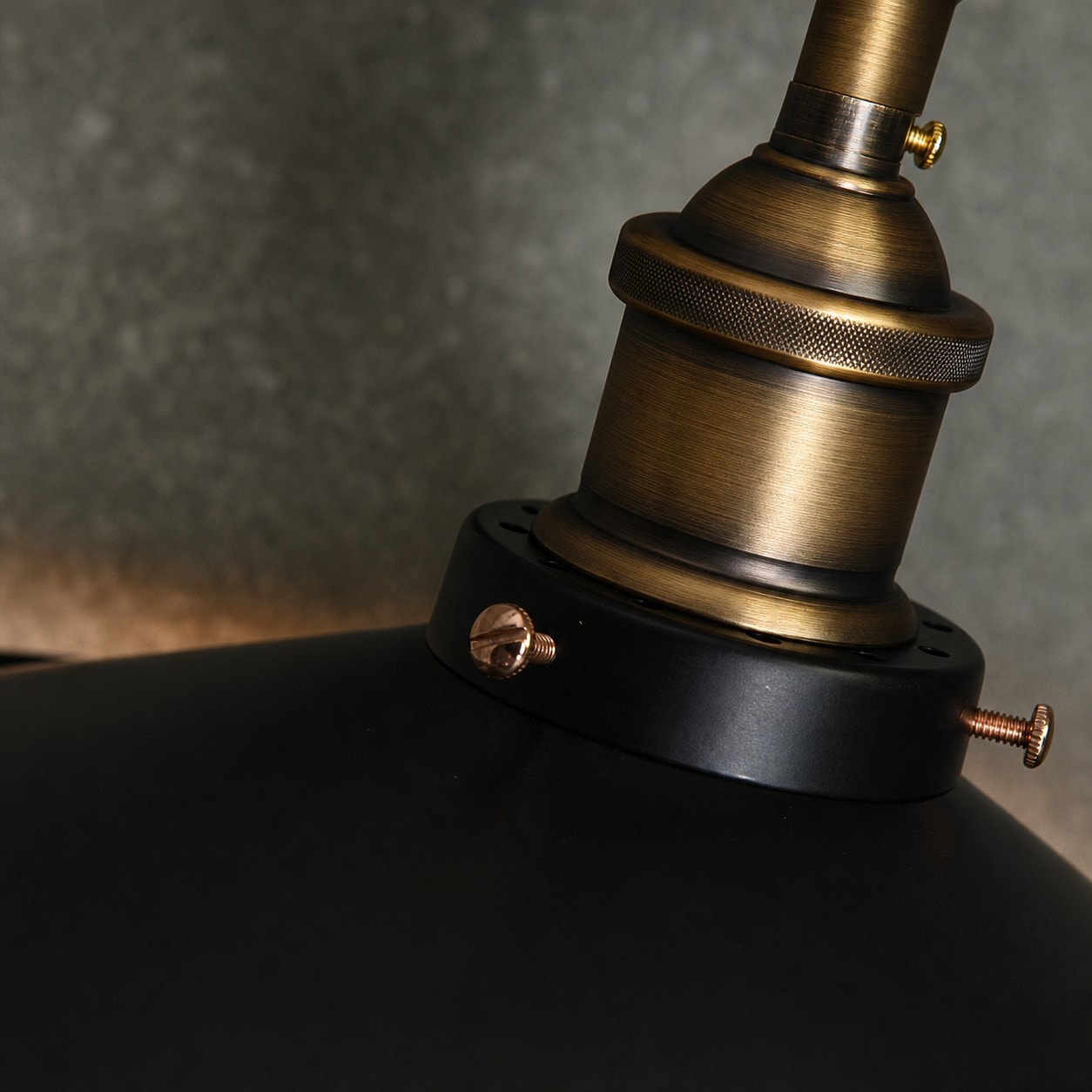 Metal holder and black shade detail